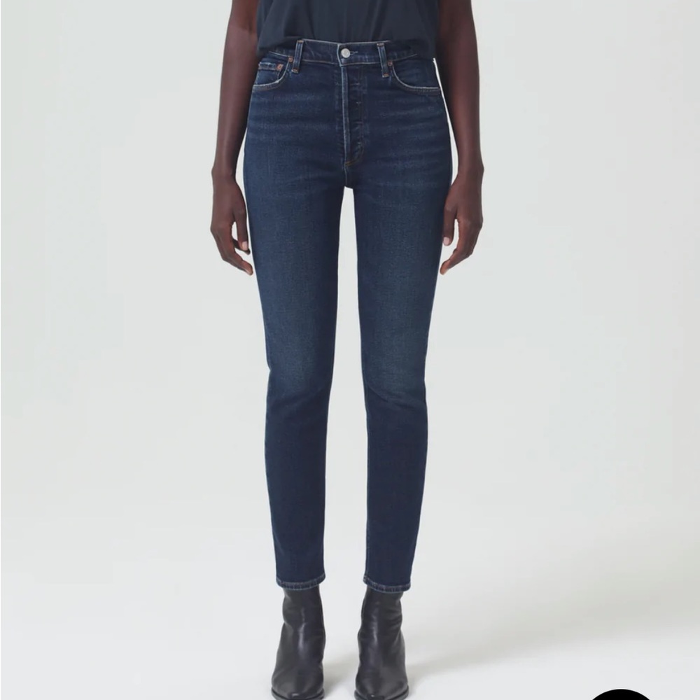 AGOLDE High Rise Skinny Jeans Medium Wash